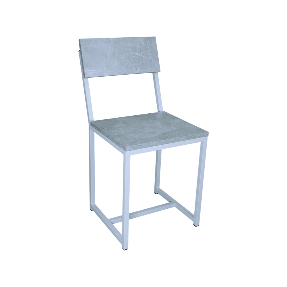 Стул ALLERD RION, металл, ЛДСП, белый муар, Бетон