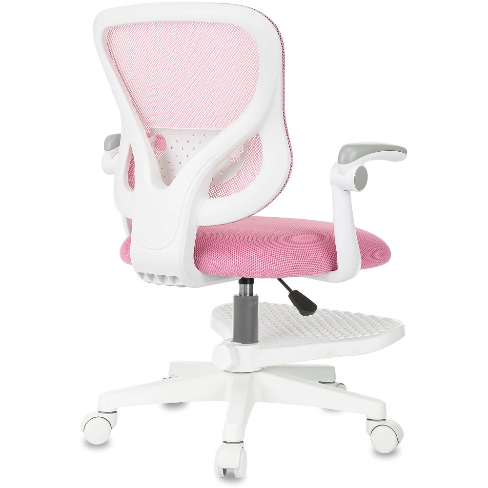 Кресло детское Бюрократ Burokids 3, сетка, ткань, пластик, корпус белый, подставка для ног, розовый - 4