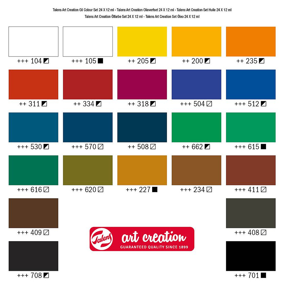 Набор масляных красок "Talens art creation", 24 цвета, 12 мл - 2