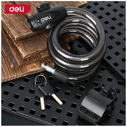 Замок тросовый велосипедный Deli YS EDL508063, 15х1200мм, ключи 2 шт - 3