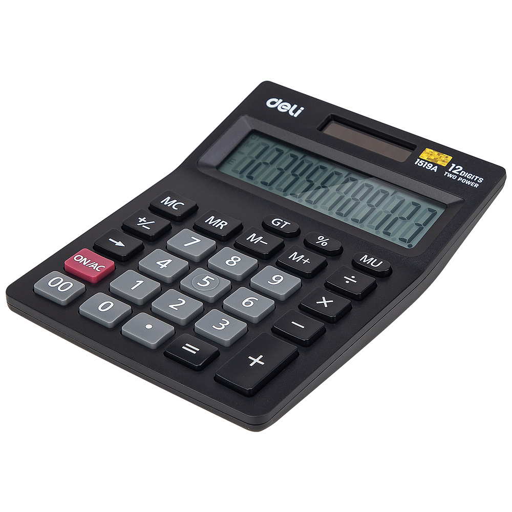 Калькулятор настольный Deli Core "1519A", 12-разрядный, черный - 2