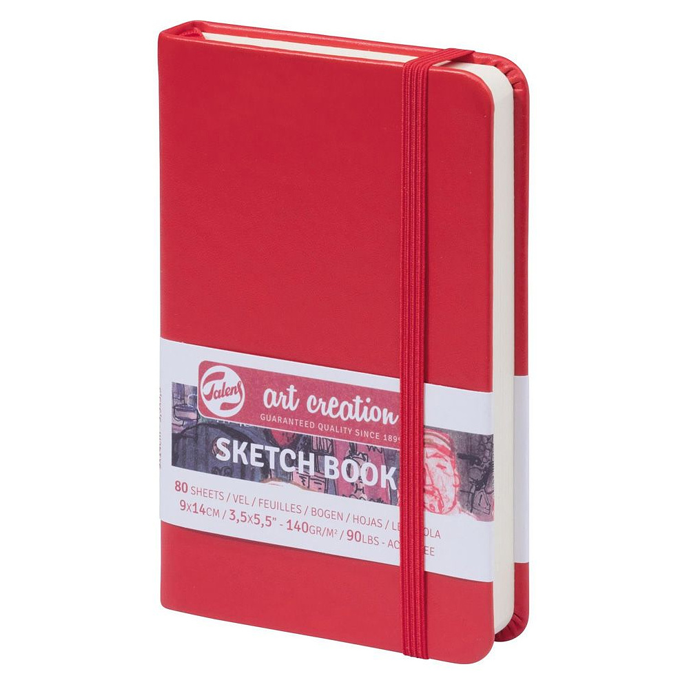Скетчбук "ArtCreation", 9x14 см, 140 г/м2, 80 листов, красный