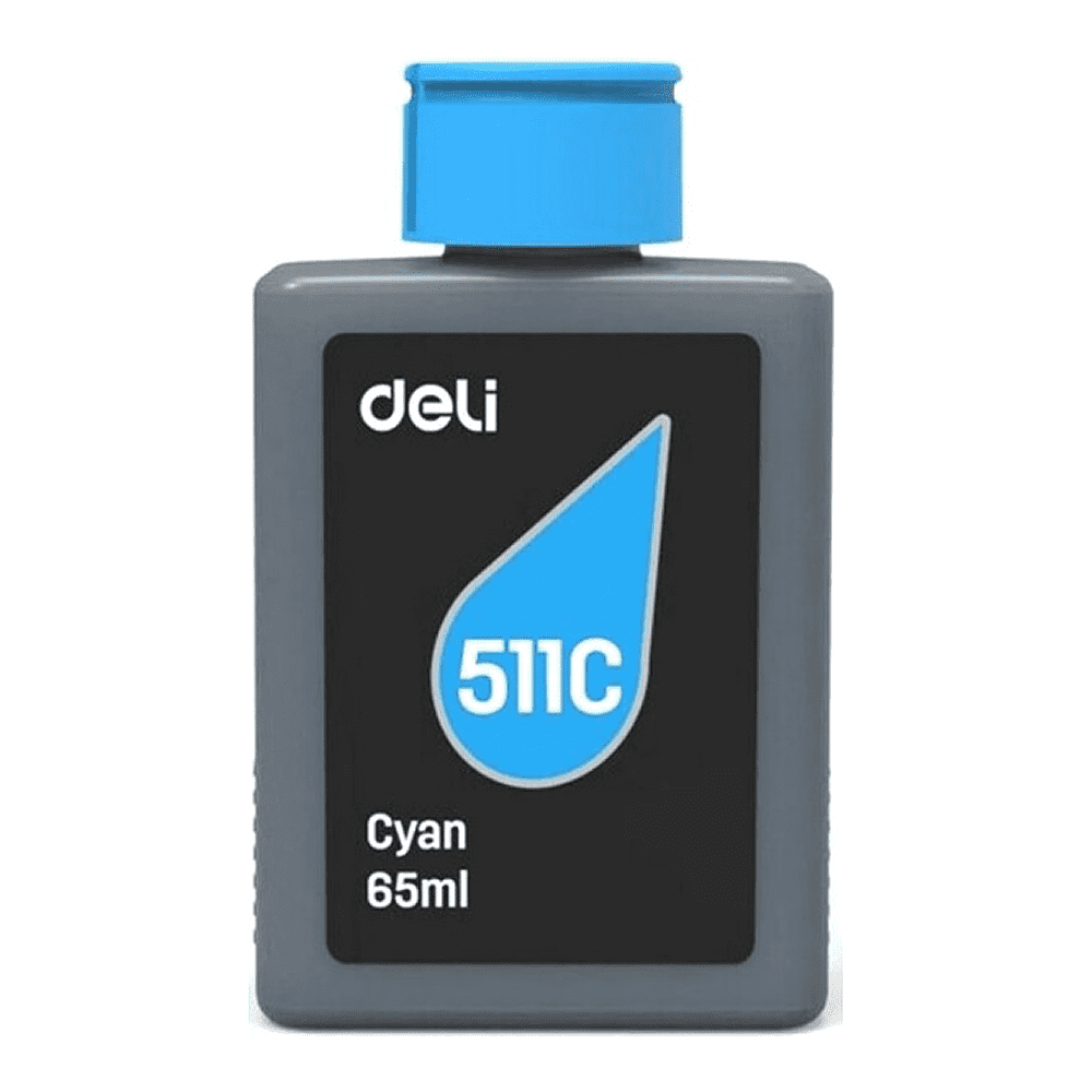 Чернила Deli 511C, 65 мл, голубой
