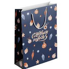 Пакет бумажный подарочный "Nostalgia. Игрушки", 32х49х12 см, синий