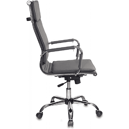 Кресло для руководителя "Бюрократ CH-993" высокая спинка, экокожа, хром, серый - 3