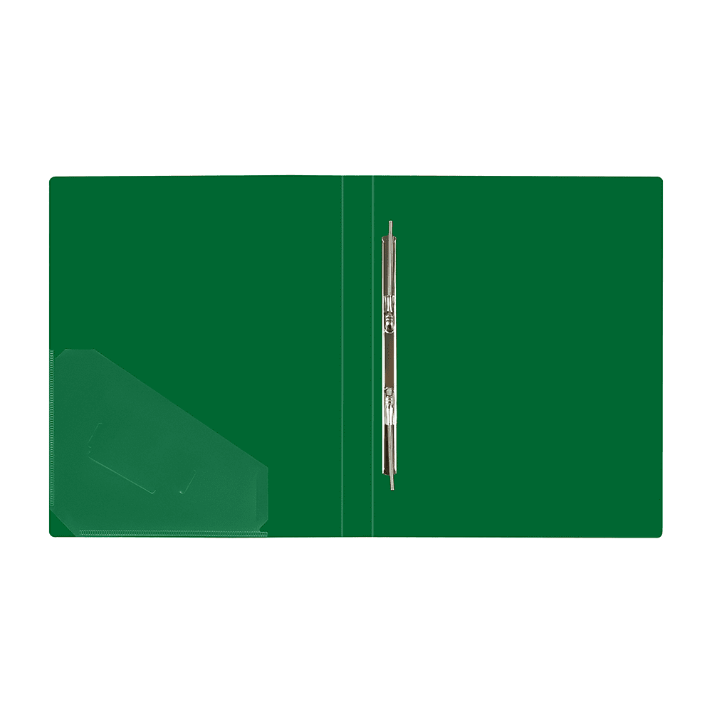 Папка-скоросшиватель А-611 "Стандарт" с карманом, пластик, зеленый - 3