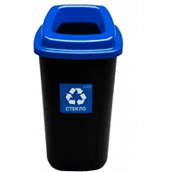 Урна Plafor Sort bin для мусора 28л, цв.черный/голубой