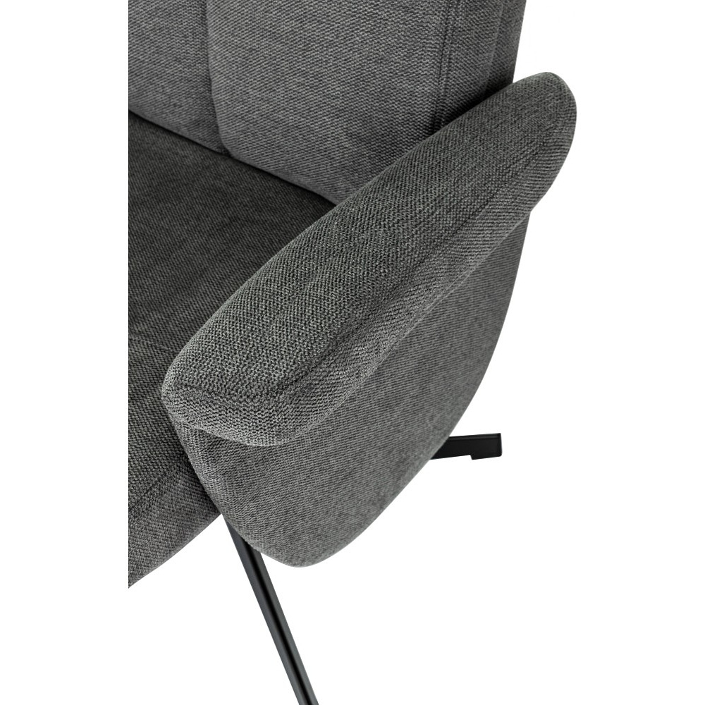 Кресло мягкое Бюрократ Baron, ткань, серый, металл, с пуфом - 13