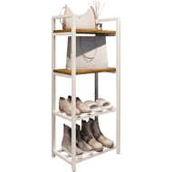 Обувница ALLERD 2+2 RION, белый муар, 440х250х1030, дуб нокс