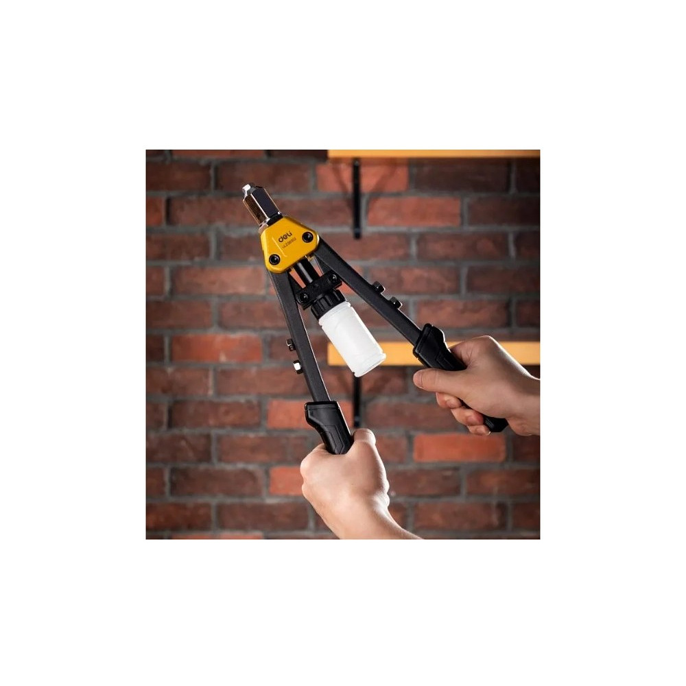 Заклепочник двуручный Deli YS EDL236913, 330 мм, 2.4- 6.4 мм, желтый, черный - 2