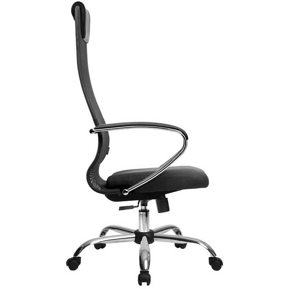Кресло для руководителя "Metta BK-8", ткань, сетка, металл, серый - 3