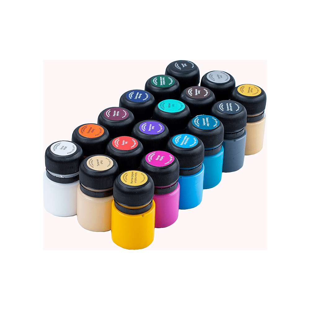 Краска акриловая глянцевая "Декола", набор 18 цветов, 20 мл, банки - 2