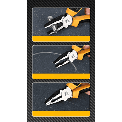 Плоскогубцы Deli YS EDL0003, 200 мм, 2-х компонентные рукоятки - 12