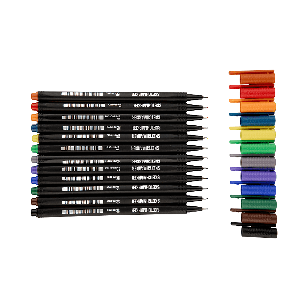 Ручка капиллярная "Sketchmarker Artist fine pen Main", 12 шт - 15