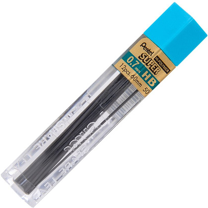 Грифели для автоматического карандаша "Hi-Polymer Super Lead", HB, 0.7 мм, 12 шт