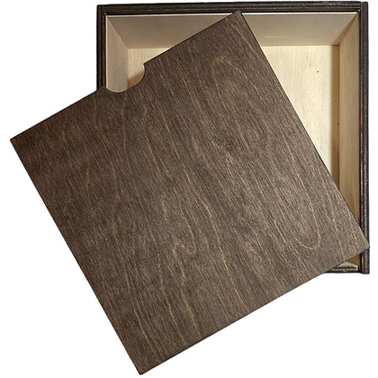 Коробка декоративная "МК", 200x200x100 мм, темно-коричневый