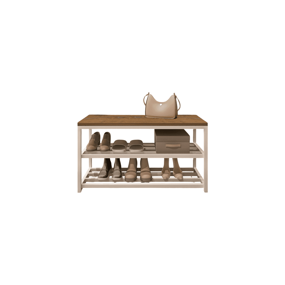 Обувница ALLERD 2 RION, белый муар, 830х320х450, дуб нокс