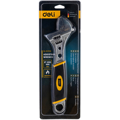 Ключ разводной Deli "EDL30108", 200 мм, черный, желтый - 3