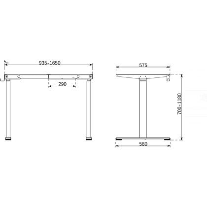 Каркас стола с электроприводом двухмоторный Waltz IR30, Fit Focus Space Dual, черный  - 2