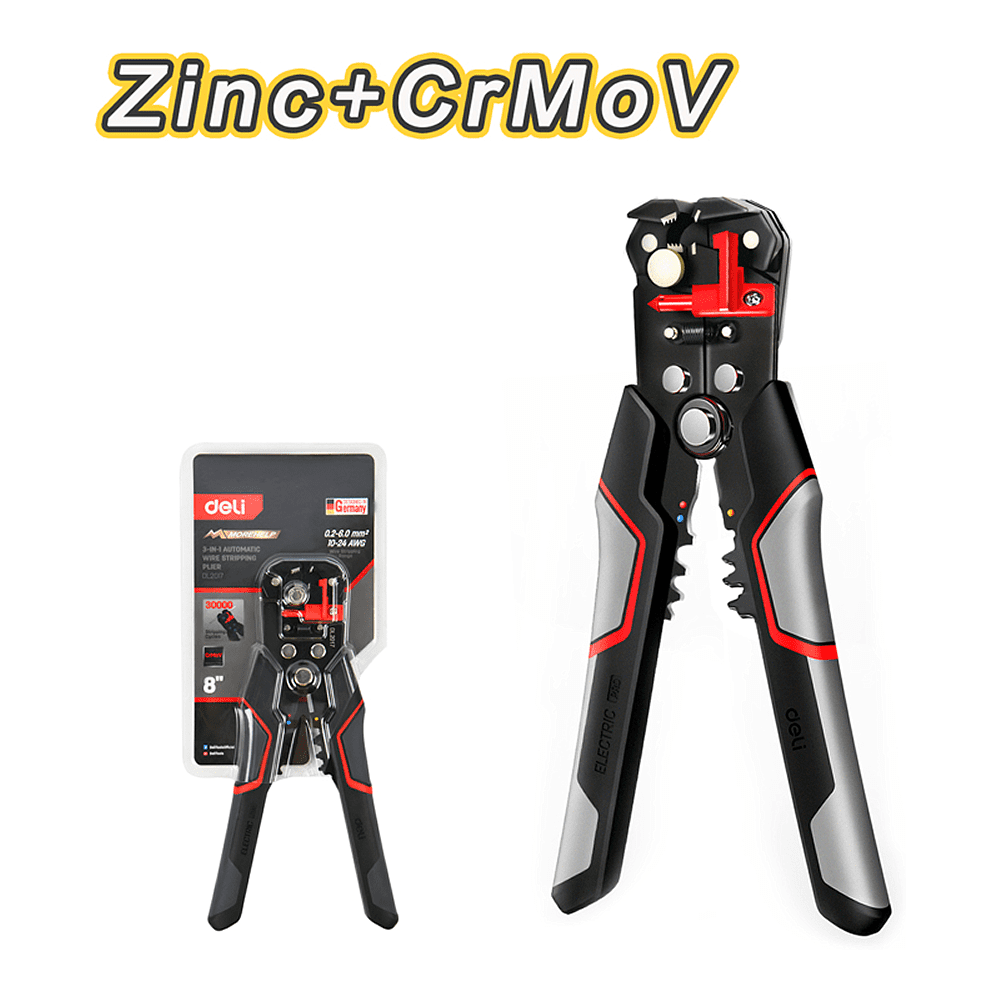 Съемник изоляции автоматический "Deli", 205 мм, черный, красный - 5