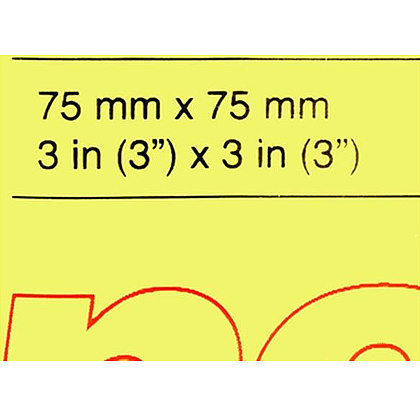 Бумага для записей на клейкой основе "Kores", 75x75 мм, 100 листов, желтый неон - 3