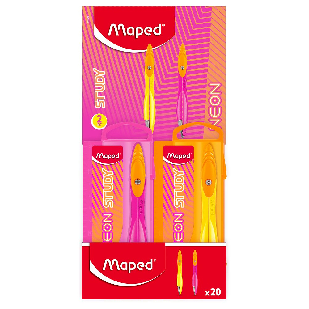 Циркуль "Neon" + грифель, футляр - 2