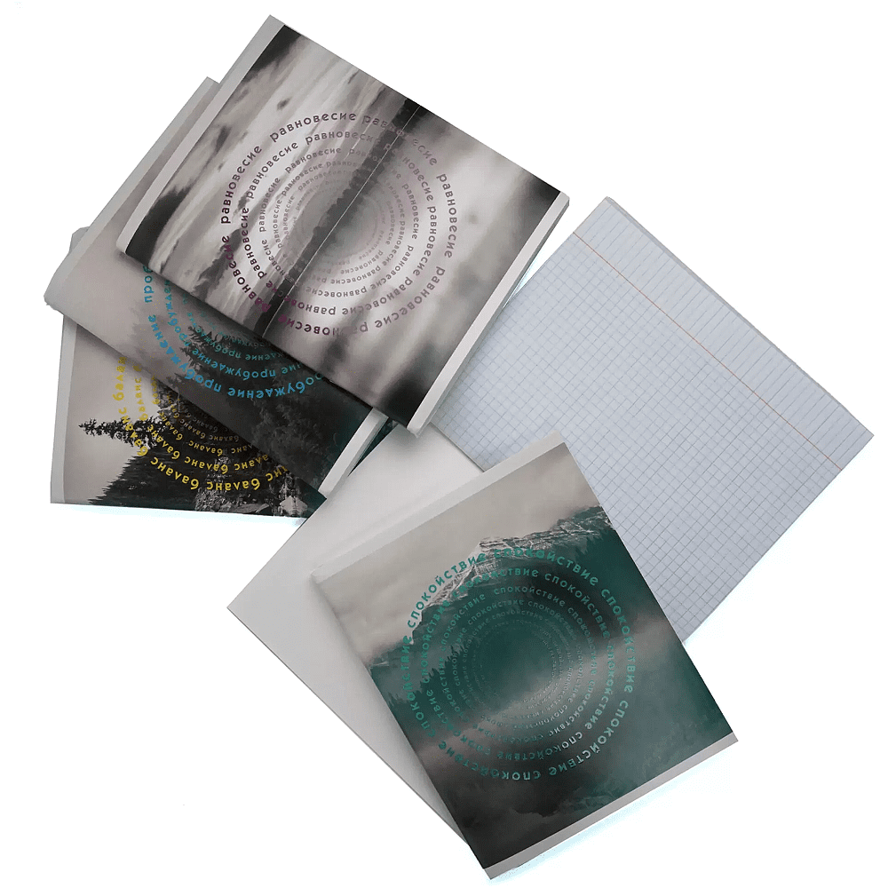 Тетрадь "Природная гармония", А5, 96 листов, клетка, скоба сбоку, ассорти - 5