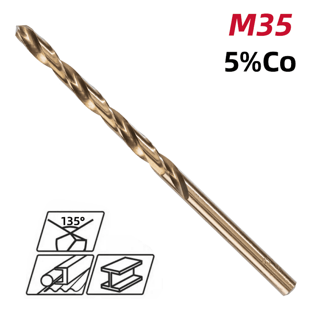 Сверло по металлу Deli RS EDH-MHZ035-E2, 3.5 мм, DIN 338, HSCo 5% - 2