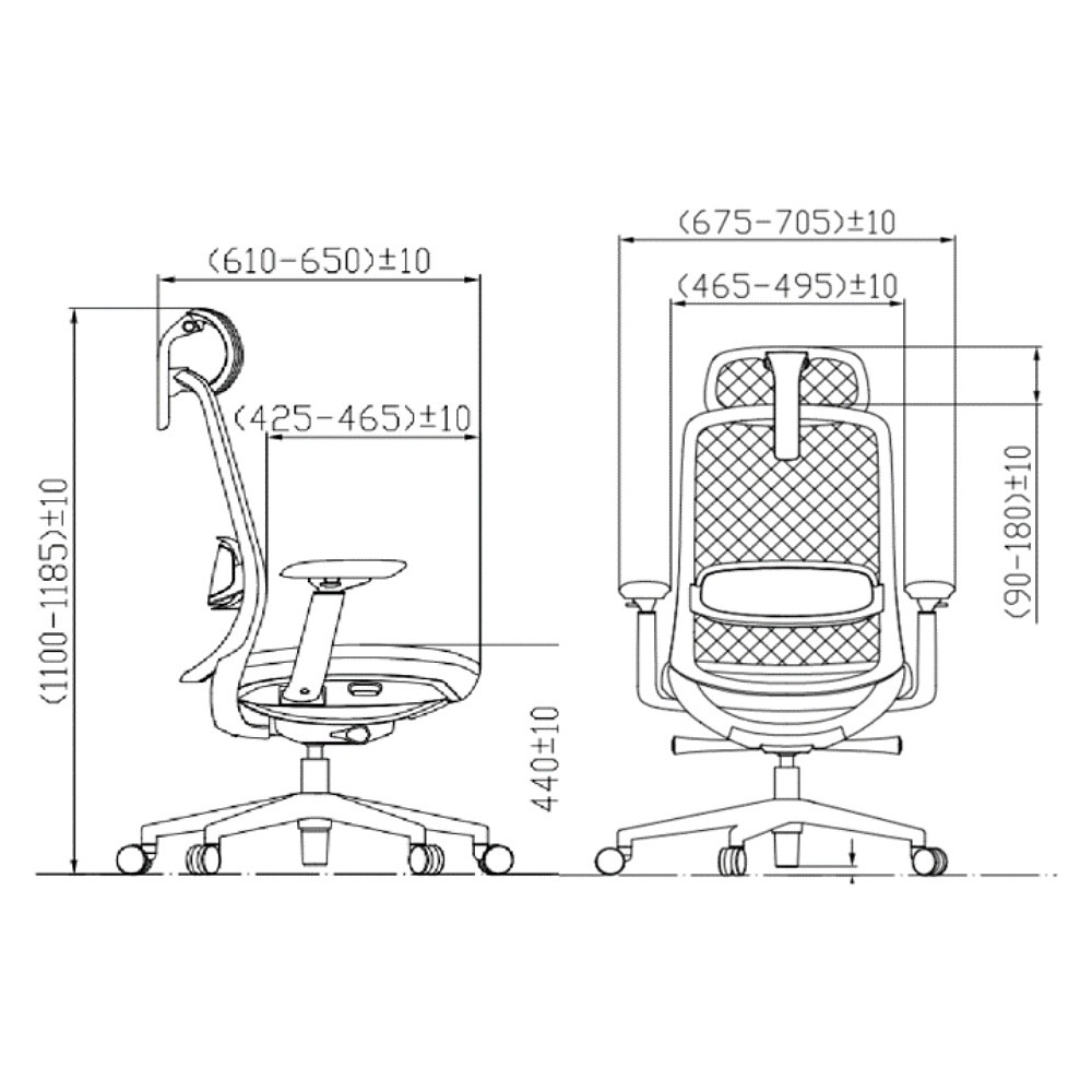 Кресло эргономичное SitZone CH-531A, ткань, пластик, серый - 6