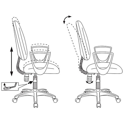 Кресло для персонала "Бюрократ CH-1300N/3C1 Престиж+", пластик, ткань, темно-серый - 5