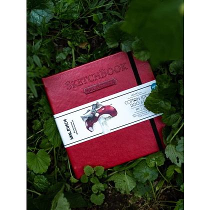 Скетчбук для акварели "Малевичъ", 14.5x14.5 см, 200 г/м2, 30 листов, красный - 10