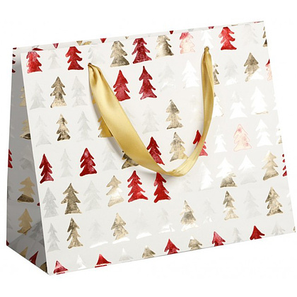 Пакет бумажный подарочный "Santa Premium", 32x13x24.5 см, разноцветный