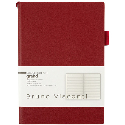 Ежедневник недатированный "Grand", А5, 256 страниц, бордовый - 2