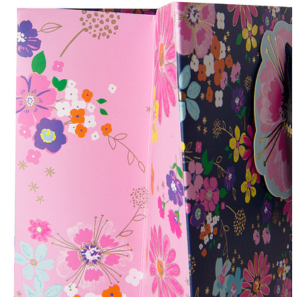 Пакет бумажный подарочный "Navy floral", 33x16.5x33 см, разноцветный - 4