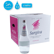 Вода минеральная природная питьевая «Surgiva», 0.75 л., газированная, 12 бут/упак упак., стекл. бутылка