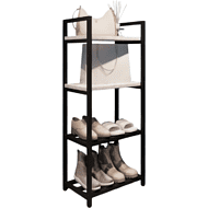 Обувница ALLERD 2+2 RION, черный муар, 440х250х1030, энигма