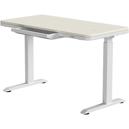 Стол с электроприводом двухмоторный AOKE HOME WOOD, цвет белый/береза  - 2