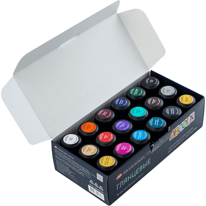 Краска акриловая глянцевая "Декола", набор 18 цветов, 20 мл, банки - 5