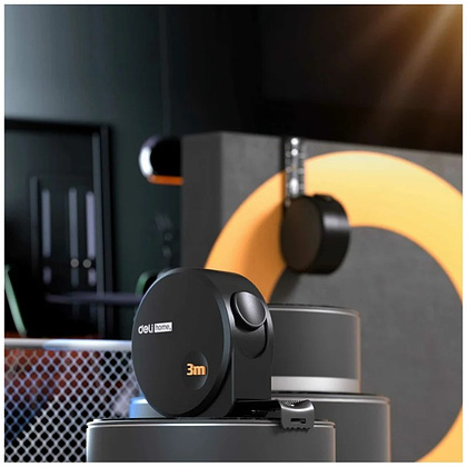 Рулетка Deli HS EHT8316, 3 м х 16 мм, Soft Touch, черный - 3