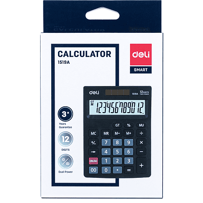 Калькулятор настольный Deli Core "1519A", 12-разрядный, черный - 5