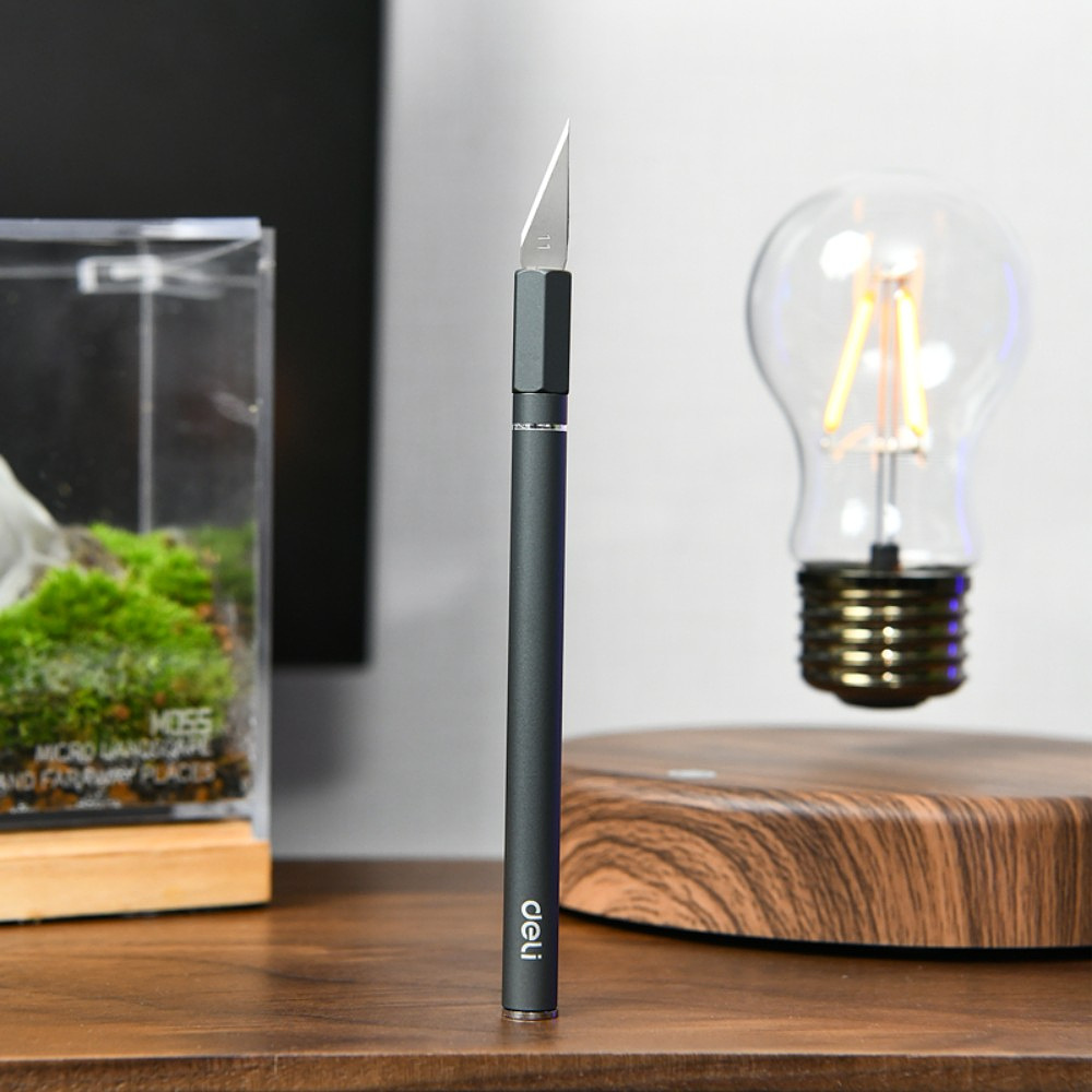 Нож-скальпель Deli YS EDL359201A, макетный, 146x9 мм, лезвия 10 шт. в комплекте - 3