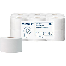 Бумага туалетная Tellus Стандарт, Т2, в мини рулоне, 200 м, 1 слой