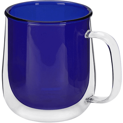 Кружка стеклянная "Ubud", 250 мл, синий, прозрачный
