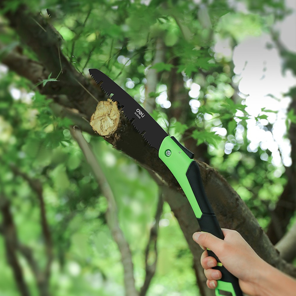 Пила садовая Deli GS EDL6006, 180 мм, складная, черный, зеленый - 6