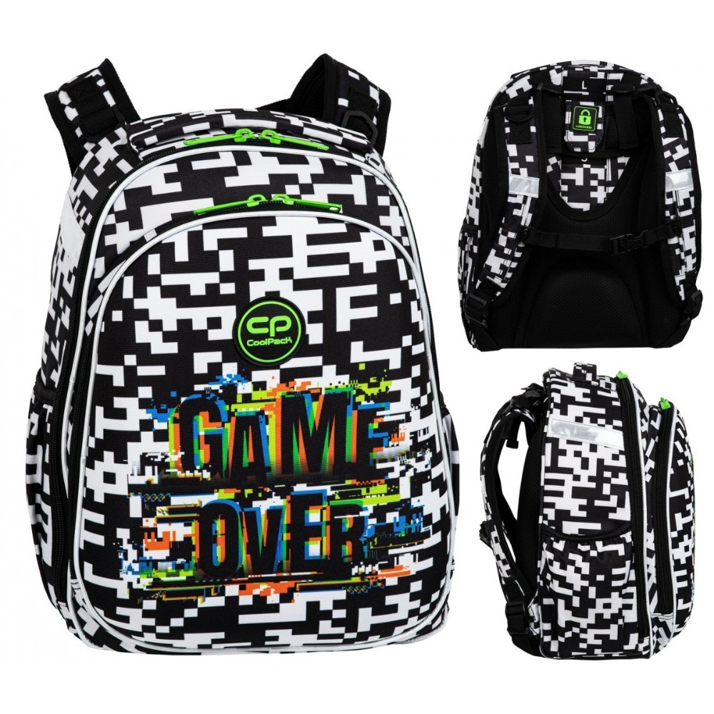 Рюкзак школьный CoolPack "Game over", M, черный, белый - 2