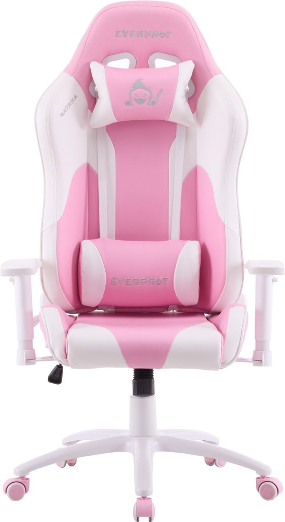 Кресло игровое EVERPROF Katana экокожа, розовый/белый, крестов. металл, корпус белый  - 2
