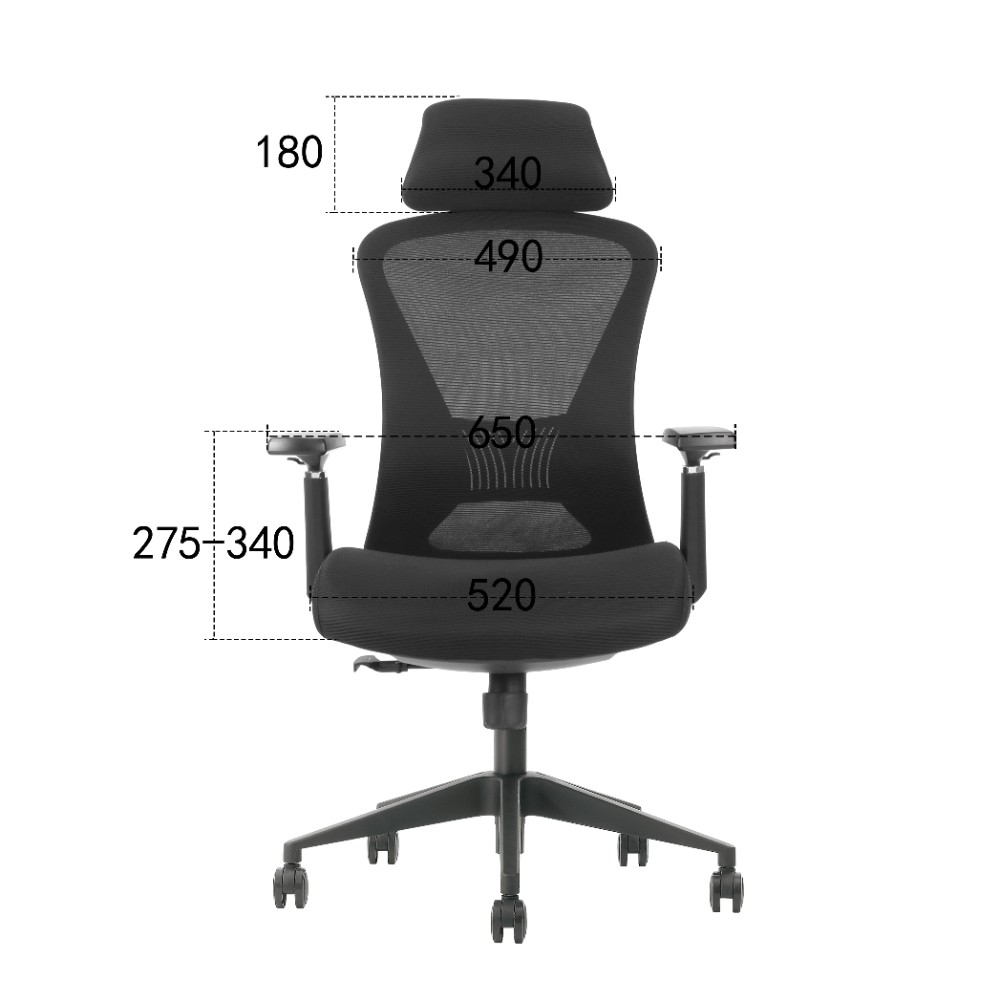 Кресло для руководителя EVOLUTION "OFFICE COMFORT", ткань, сетка, пластик, черный - 9