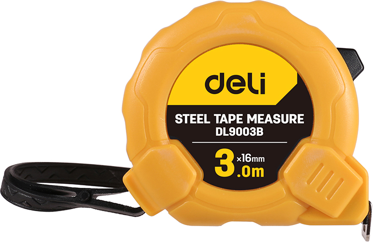 Рулетка Deli "EDL9003B", 3 м, желтый
