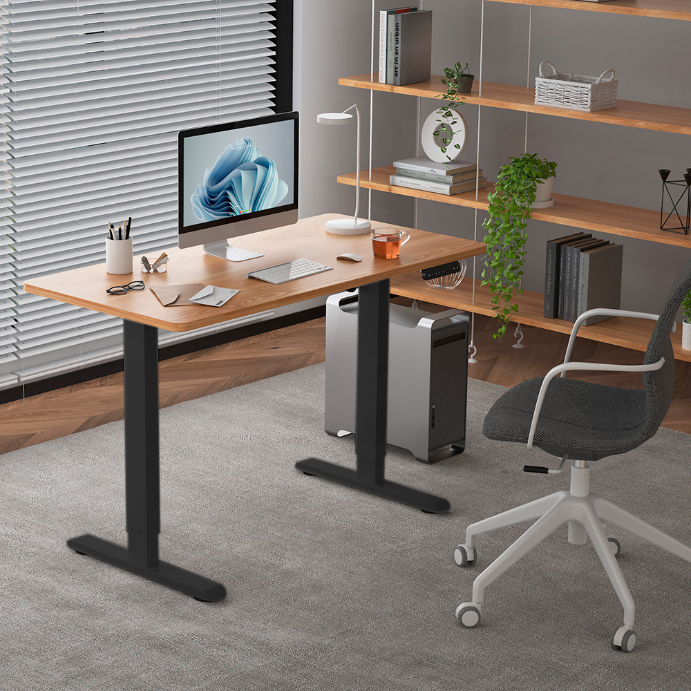 Стол с электроприводом WellDesk Prime 1300x675х18 черный/дуб канзас коричневый (9191461+9072451) - 3