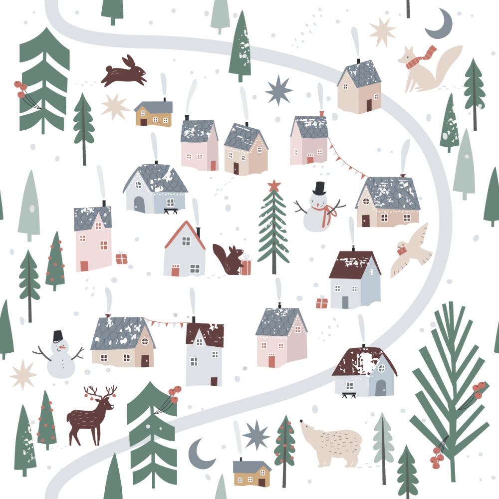 Бумага декоративная в рулоне "Village"